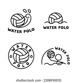 water polo logo kawaii doodle flat cartoon vector illustration