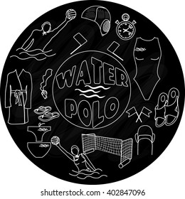 Water polo logo on blackboard