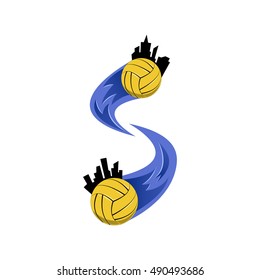 Water polo logo for the team and the cup. vector illustration