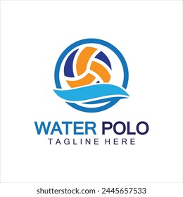 Water polo logo vector icon design. logo sport water polo