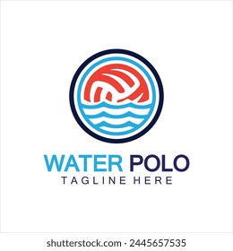 Water polo logo vector icon design. logo sport water polo