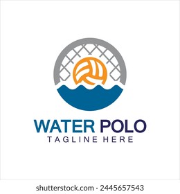 Water polo logo vector icon design. logo sport water polo