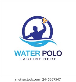 Water polo logo vector icon design. logo sport water polo