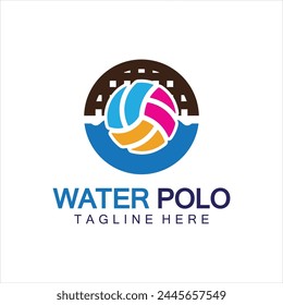 Water polo logo vector icon design. logo sport water polo