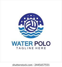 Water polo logo vector icon design. logo sport water polo