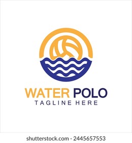 Water polo logo vector icon design. logo sport water polo