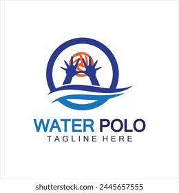 Water polo logo vector icon design. logo sport water polo