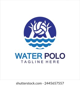 Water polo logo vector icon design. logo sport water polo