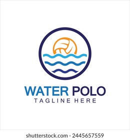 Water polo logo vector icon design. logo sport water polo