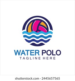 Water polo logo vector icon design. logo sport water polo