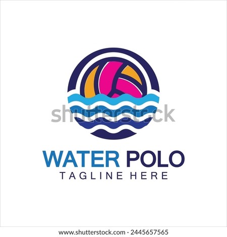 Water polo logo vector icon design. logo sport water polo