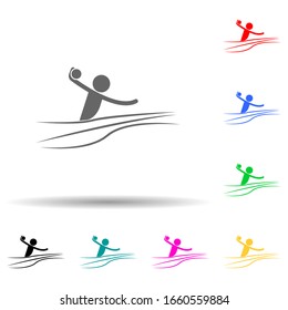 water polo multi color style icon. Simple glyph, flat vector of sport icons for ui and ux, website or mobile application