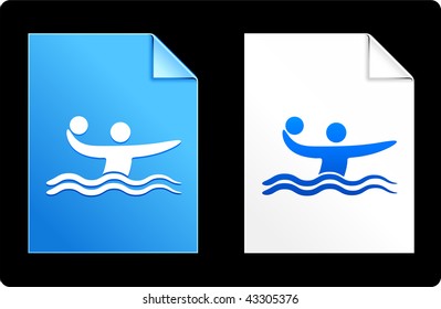 Water Polo on Paper Set Original Vector Illustration AI 8 Compatible File