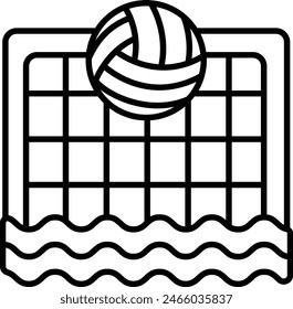 Water polo outline icon vector illustration