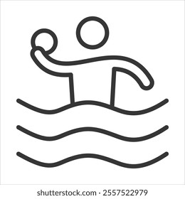 Water Polo Outline Icon Vector Illustration