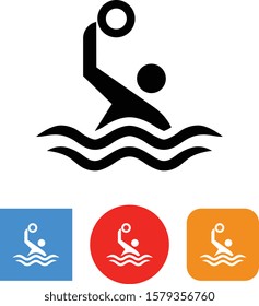 Water Polo Player With Ball Vector Icon