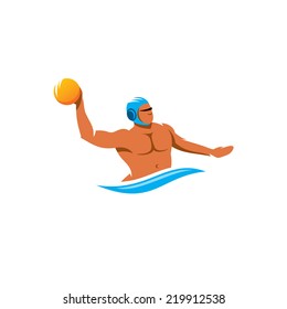 Water polo player Branding Identity Corporate vector logo design template Isolated on a white background