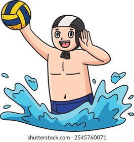 Wasserpolo-Spieler ruft zu Teamkollege Clipart