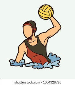 Water Polo player cartoon graphic vector