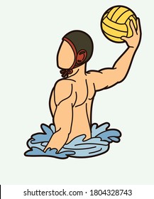 Water Polo player cartoon graphic vector