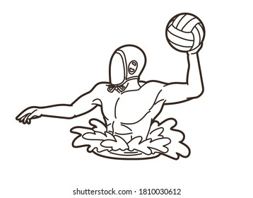 Water Polo player cartoon graphic vector