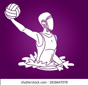 Water Polo player cartoon graphic vector