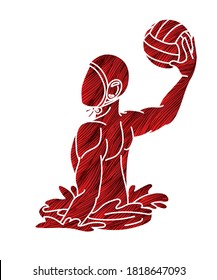 Water Polo player cartoon graphic vector