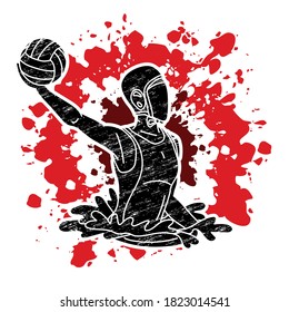 Water Polo player cartoon graphic vector