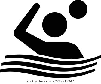 Water Polo Player Icon Aquatic Team Sport Athlete Symbol