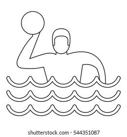 Water polo player icon. Outline illustration of water polo player vector icon for web