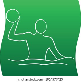 Water polo player icon of a set. Vector illustration EPS 10