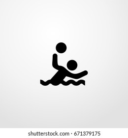 water polo player icon. vector sign symbol on white background