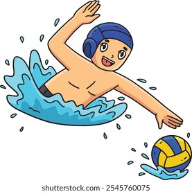 Jugador de waterpolo Natación para el Clipart de la pelota