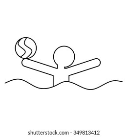 Water polo player - vector icon.