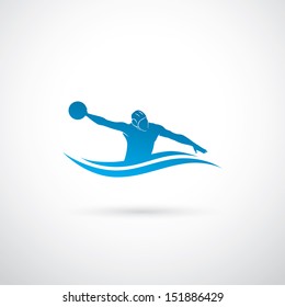 Water polo player - vector illustration