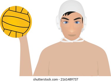 Water polo player. vector illustration