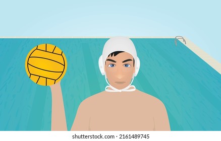 Water polo player. vector illustration