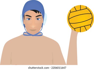 Water polo player. vector illustration