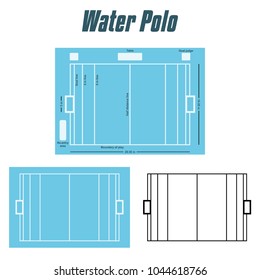 Water Polo Pool Field Court Illustration - Size