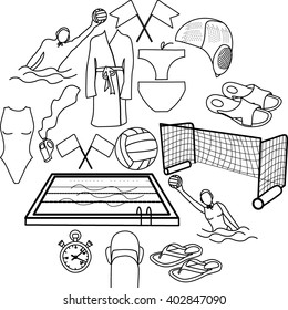 Water polo set sketch