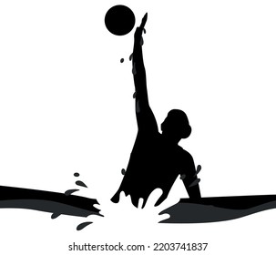 Water polo silhouette art illustration