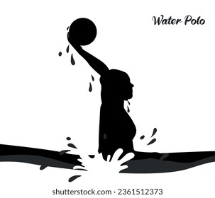 Ilustración de la silueta de waterpolo