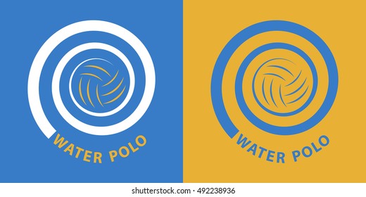 water polo spiral / Water polo icon in two various coloring. Vector image for sports design.
