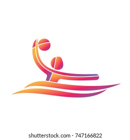 Water polo sport game competition icon. Summer Olympic Games symbols. Vector sport pictogram. Branding Identity Corporate logo design template. Vector illustration isolated on a white background