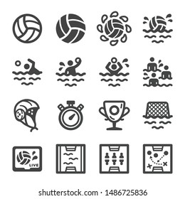 water polo sport and recreation icon set,vector and illustration