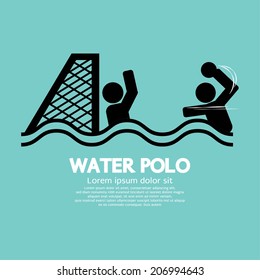 Water Polo Sport Sign Vector Illustration