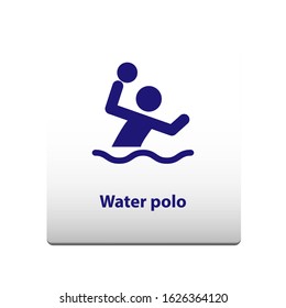 Water polo sport Symbol. stickman solid icon.vector illustration