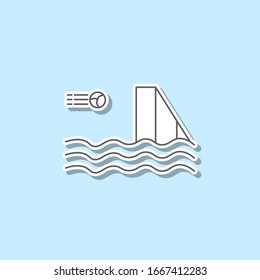 Water polo sticker icon. Simple thin line, outline vector of web icons for ui and ux, website or mobile application