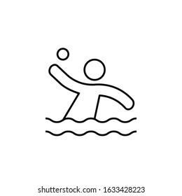 water polo, swimming pool, competition line icon on white background