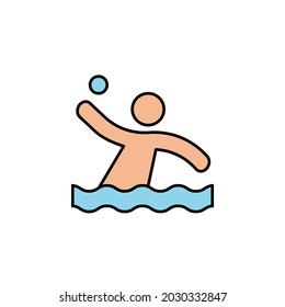 water polo, swimming pool, competition line colored icon. Signs, symbols can be used for web, logo, mobile app, UI, UX